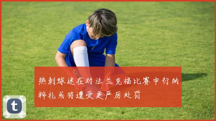 热刺球迷在对法兰克福比赛中行纳粹礼或将遭受更严厉处罚